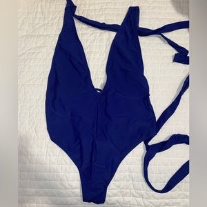 Navy blue one piece swimsuit